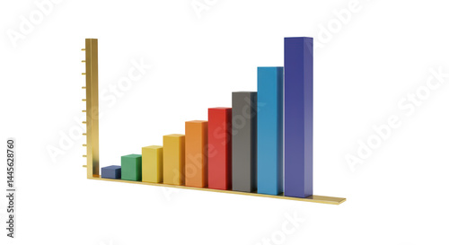 Free Download Isolated Colorful Bar Graph Showing Upward Trend - GFXLoad