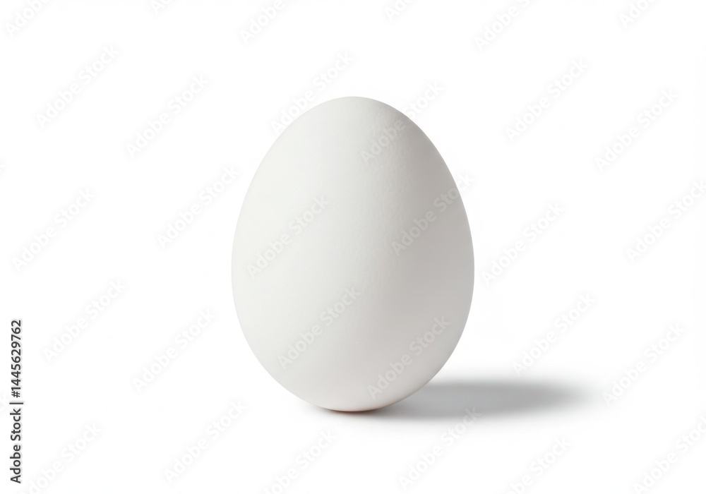Single white egg casting a shadow isolated on white background Single white egg casting a shadow isolated on white background