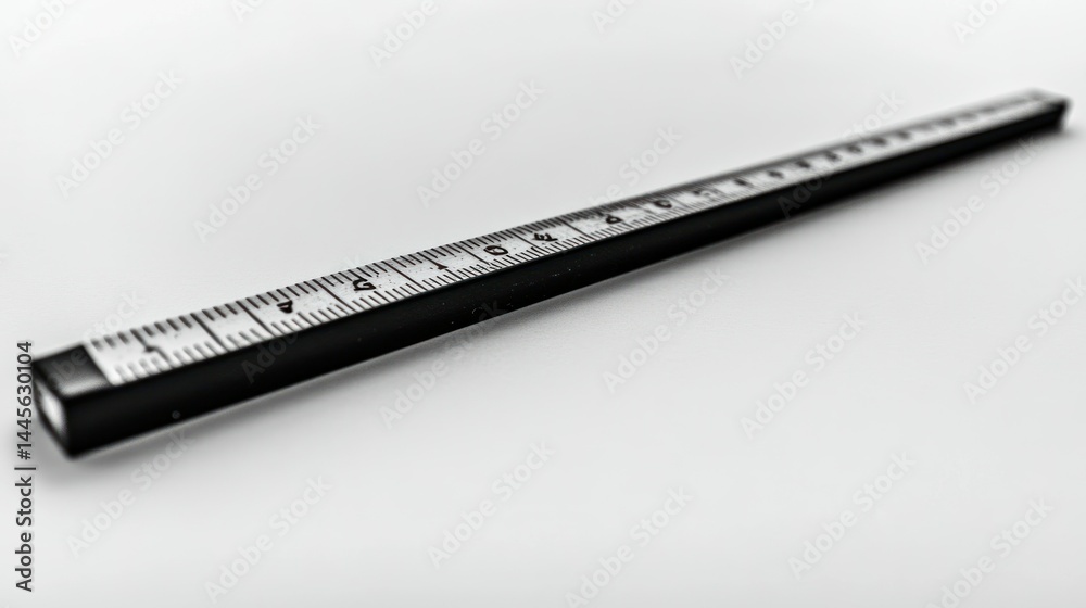 Fototapeta premium Black measuring tape on white background