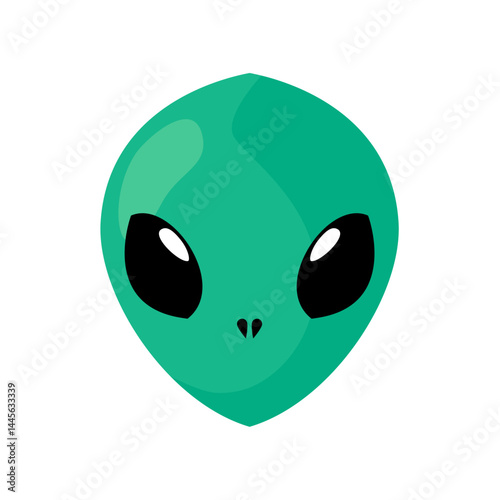 Cute Green Alien Character. Cartoon Vector Illustration