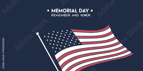 Photograph of American Flag on Solid Blue Background for Patriotic Use