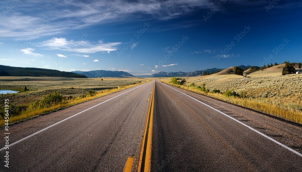 Fototapeta premium empty open highway in wyoming