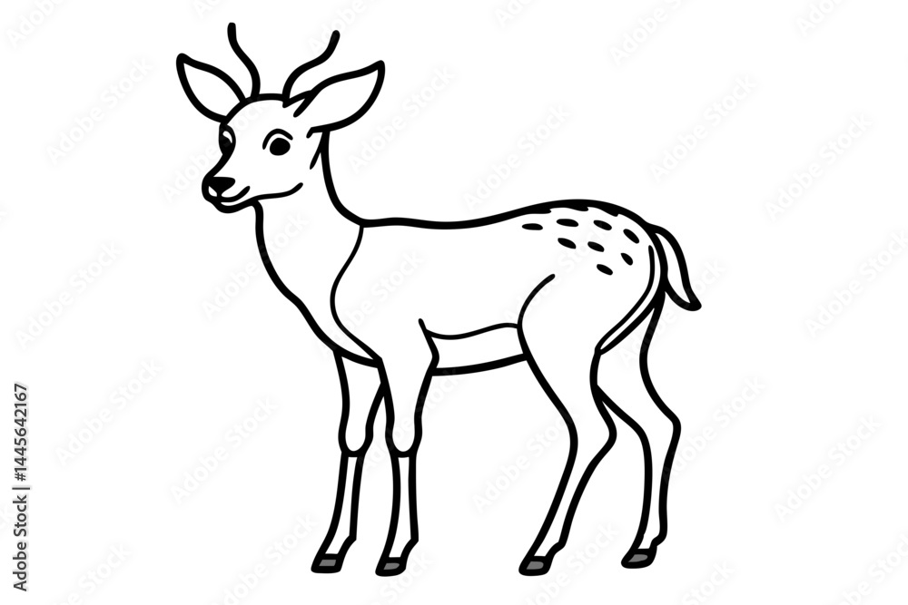 Abstract Deer One-Line Sketch Abstract Deer One-Line Sketch