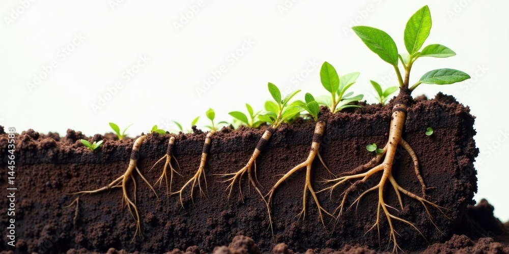 Fototapeta premium Developing Root Systems A Visual Representation of Growth and Development in Plants