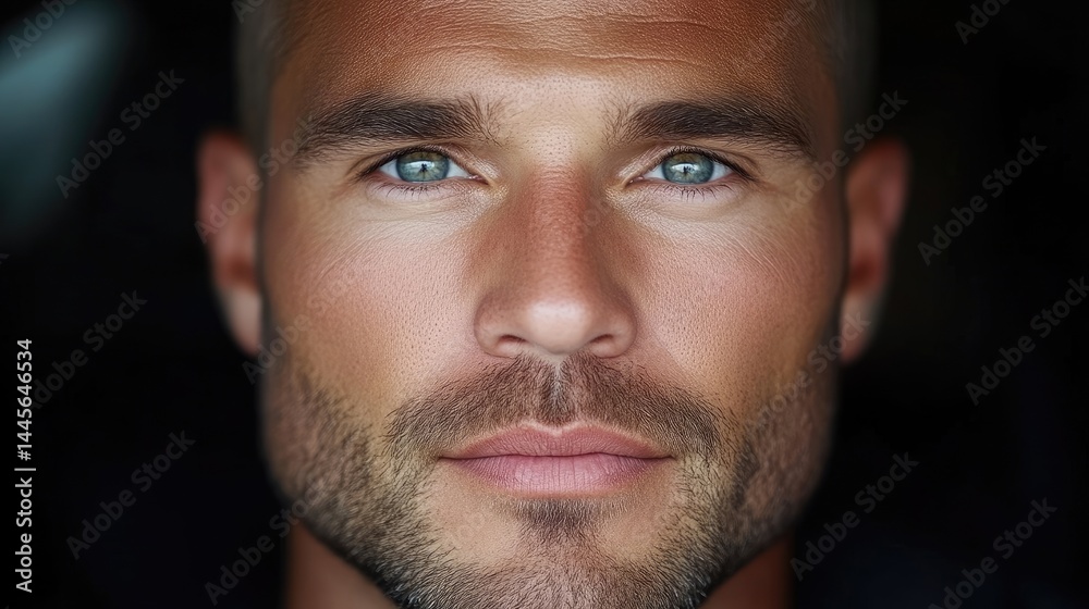 Close-up portrait of a man with direct gaze Close-up portrait of a man with direct gaze