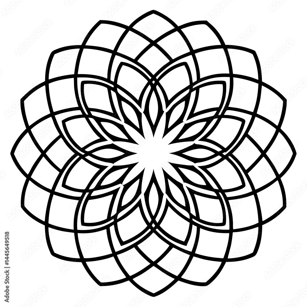 Obraz premium Infinity Mandala Delicate Line Art Vector