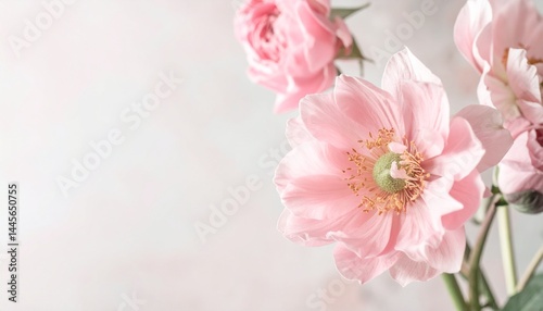 Romantic pastel blooms on subtle background