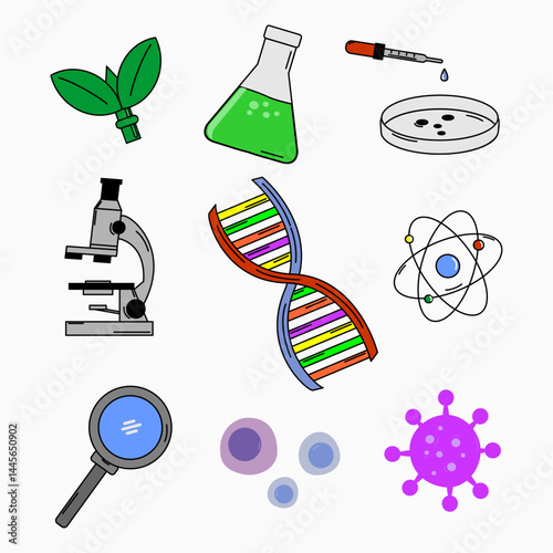 science and chemistry icons set