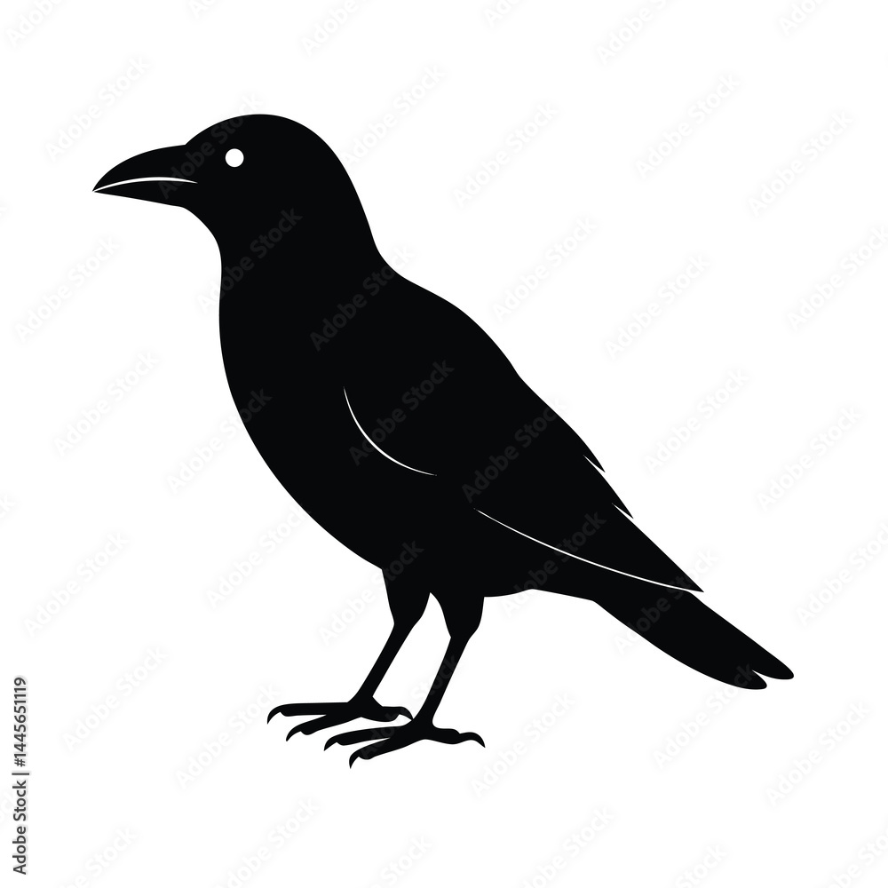 Fototapeta premium crow silhouette bird vector icon simple and clean