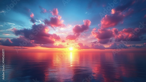 Vibrant sunset over calm sea (1)