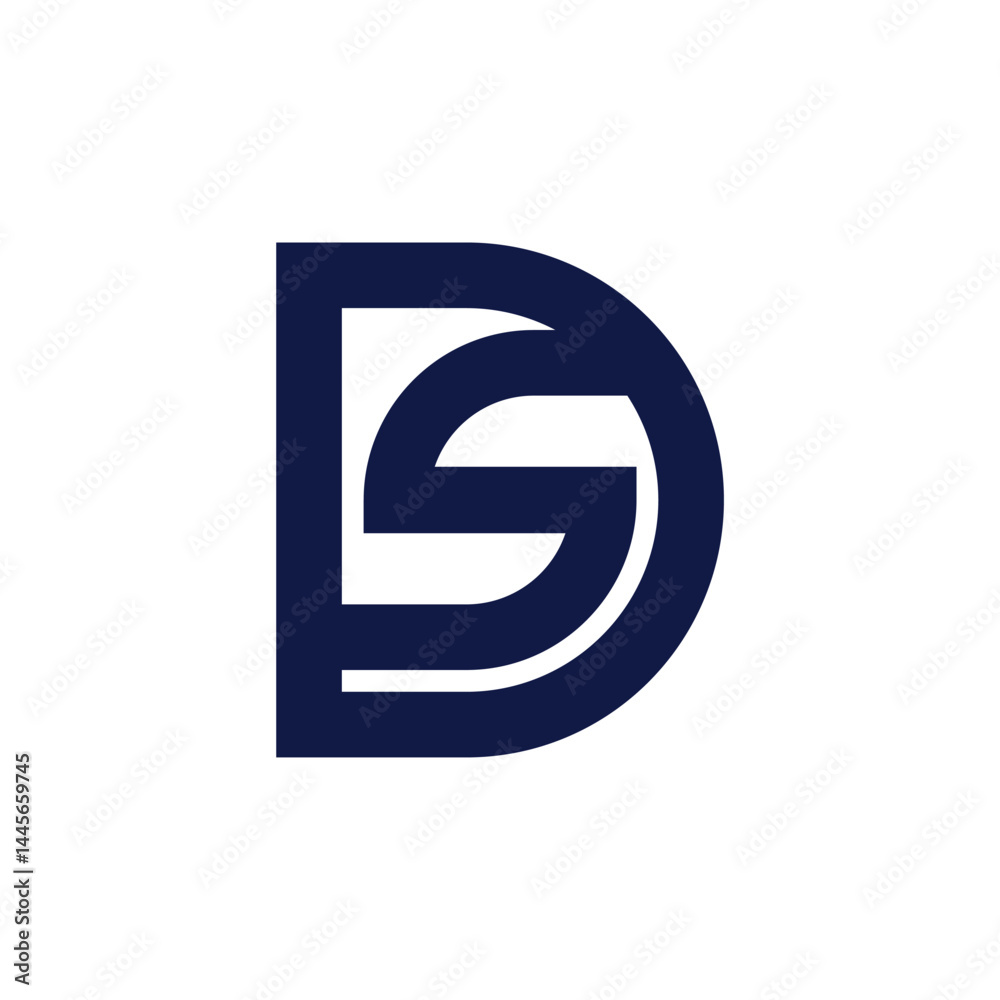 Initials DS or SD combination geometric business Logo design template Initials DS or SD combination geometric business Logo design template