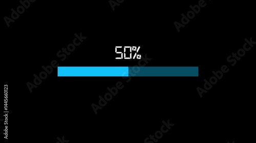 Cyberpunk Loading Progress Bar animation with glitch effect. Futuristic uploading. Circular loading indicator Downloading Bar loading. spinning load wheel. Waiting for download. noise. 3D