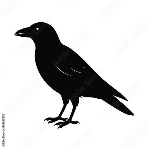 minimalistic crow silhouette vector drawing