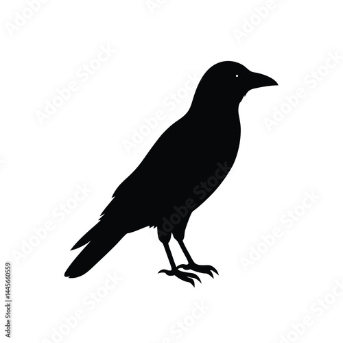 simple crow silhouette vector art design