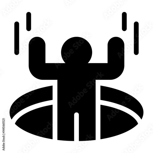 free fall glyph icon