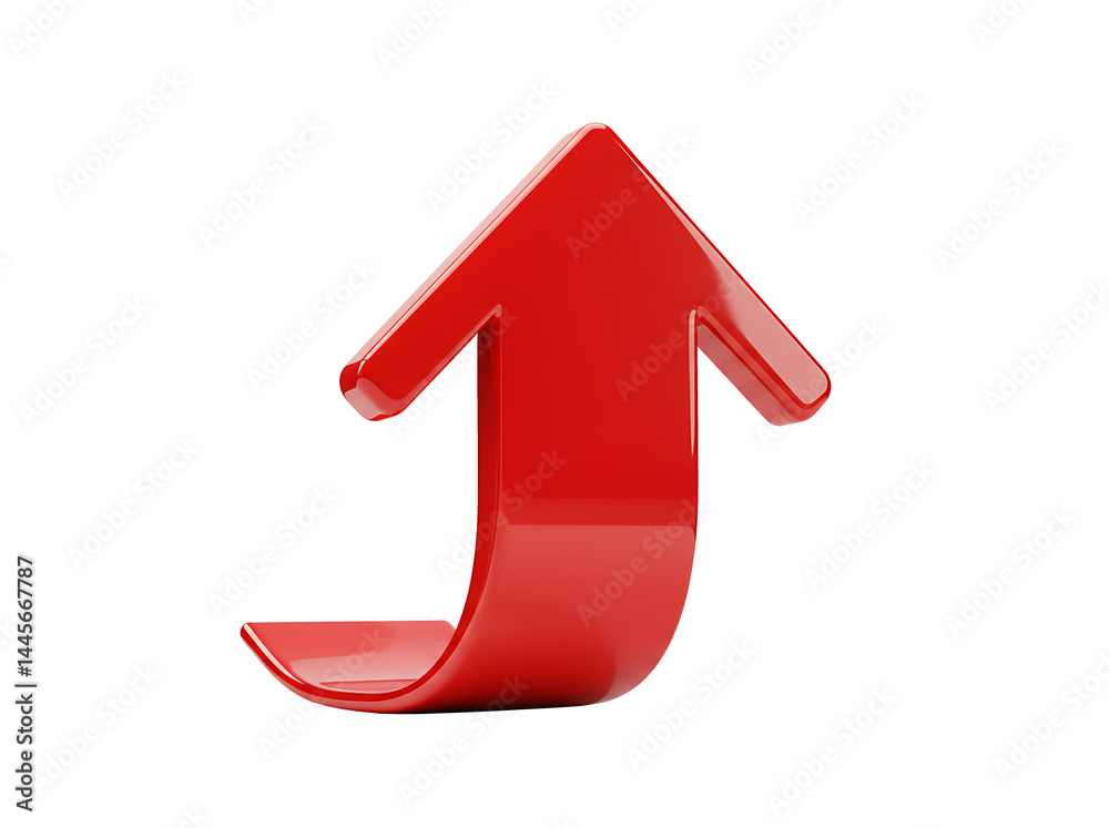Red arrow pointing up direction symbol for growth and success representation isolated on transparent background Red arrow pointing up direction symbol for growth and success representation isolated on transparent background