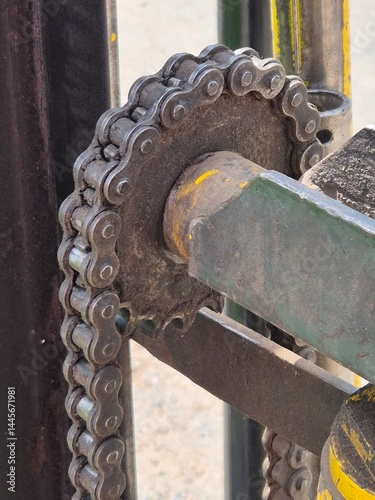 Obraz na płótnie photo of a metal gear chain w salonie