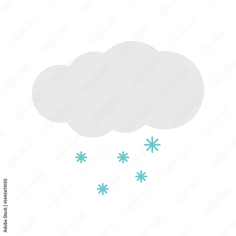 clouds and snowflakes vector icon clouds and snowflakes vector icon