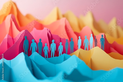 Wallpaper Mural Teamwork Growth Paper Art Illustration Torontodigital.ca