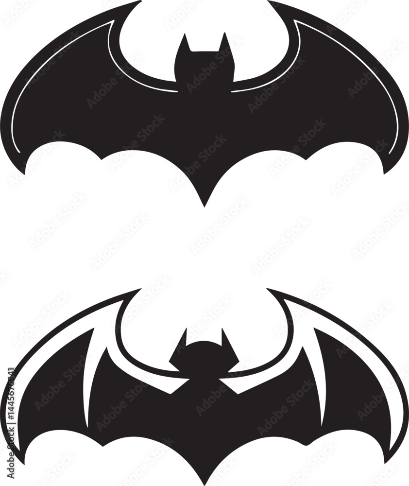 Fototapeta premium halloween vector set, halloween bat silhouette vector set icon, halloween bat vector illustration