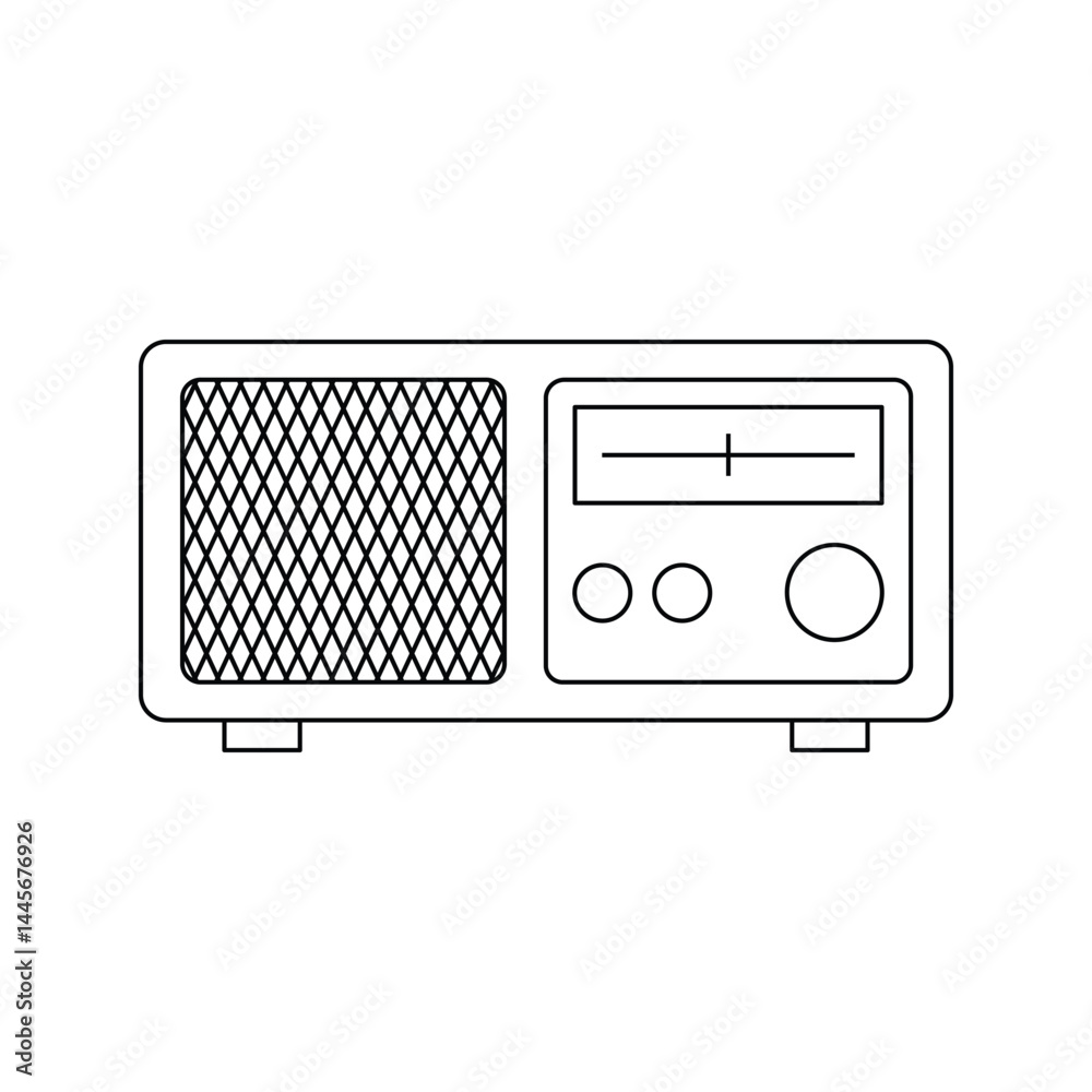 Obraz premium retro radio vector illustration