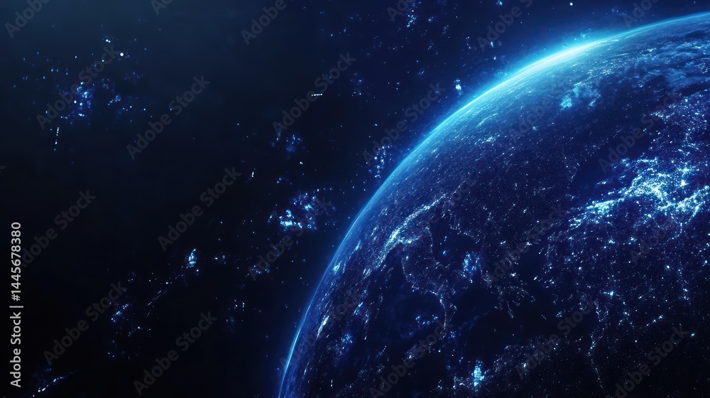 Obraz premium Planet Earth network abstract