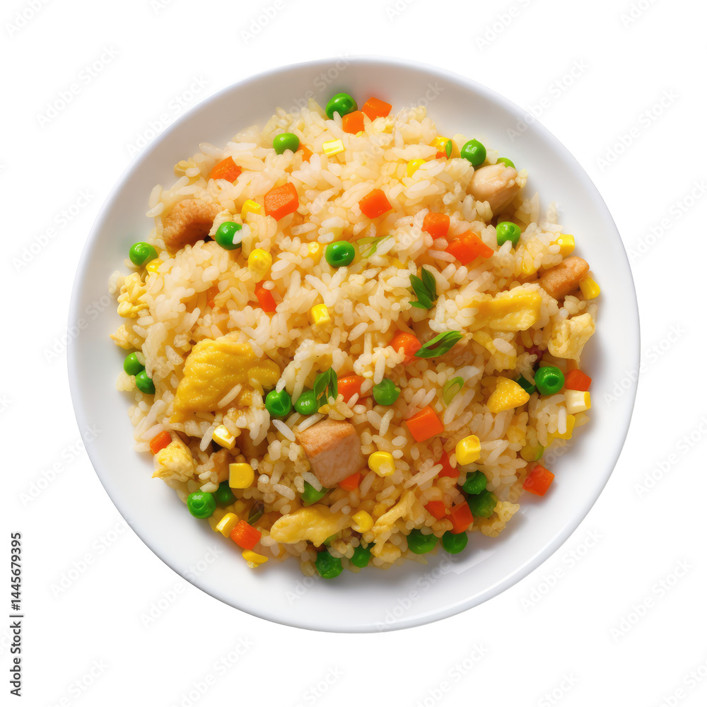 High-Resolution PNG of Chinese Chicken Fried Rice in a Bowl High-Resolution PNG of Chinese Chicken Fried Rice in a Bowl