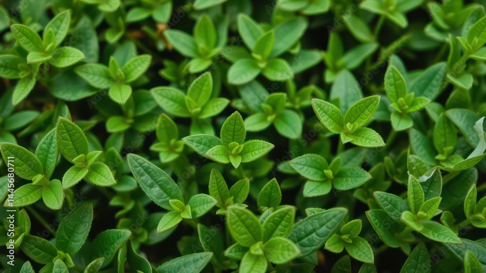 Vibrant Green Foliage A Close-Up View of Lush, Healthy Young Plants Thriving in a Natural Setting