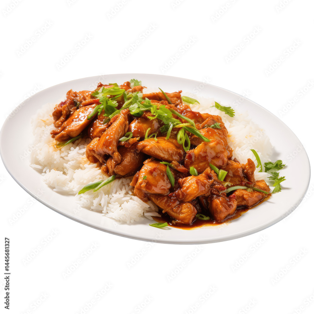 Szechuan Chicken Served with Steamed Jasmine Rice Szechuan Chicken Served with Steamed Jasmine Rice