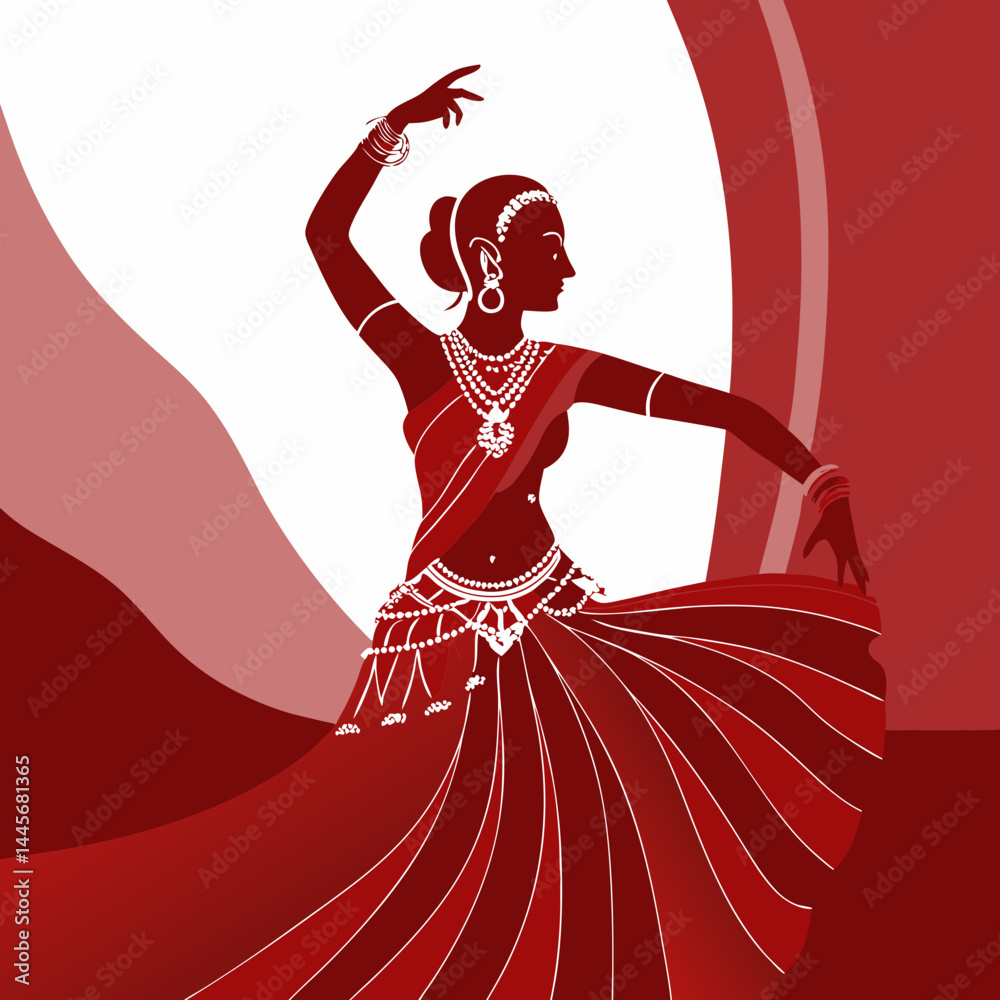 Obraz premium vector illustration of a classical dancing lady