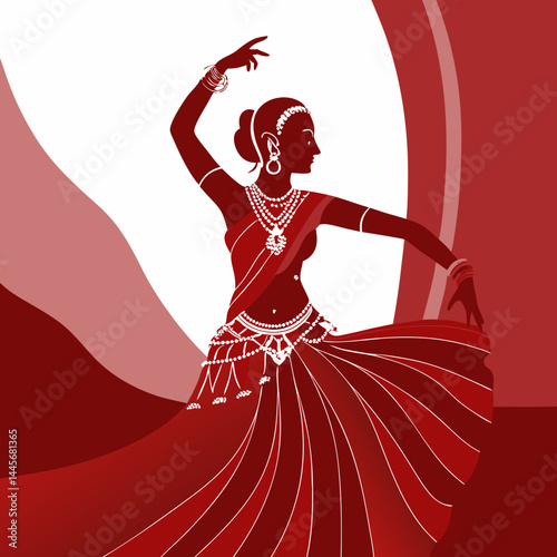 vector illustration of a classical dancing lady