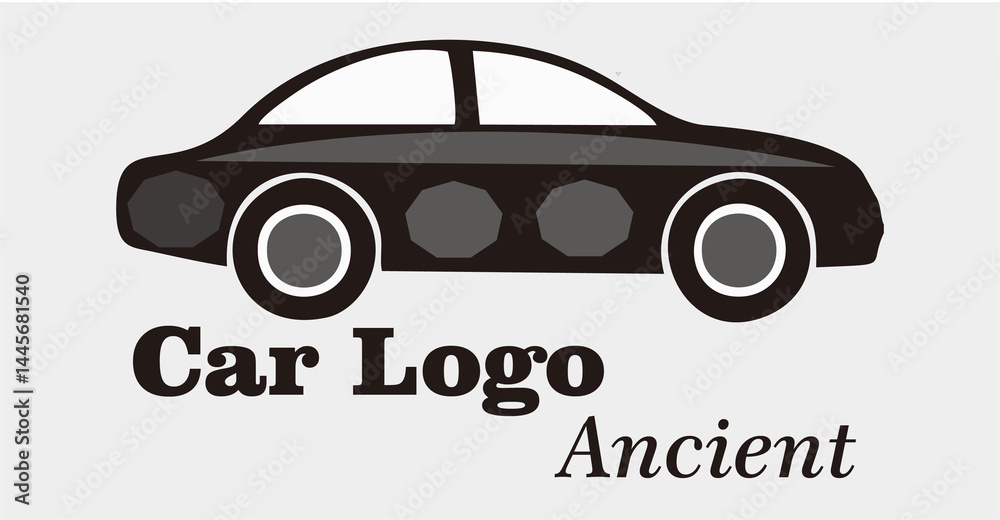 Obraz premium Ancient Car Logo Design Vintage Automobile Emblem Retro Vehicle Branding