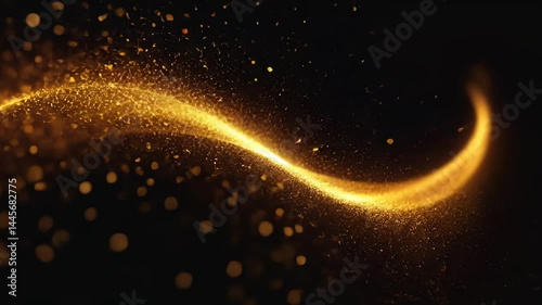Glittering Gold Sparkle on Dark Background