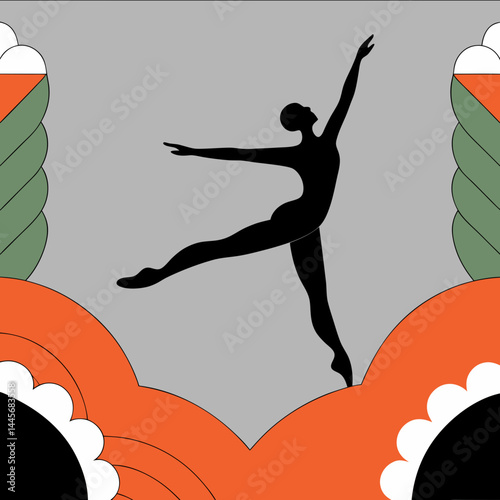 A vector illustration of a dancing lady