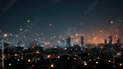 City skyline at night