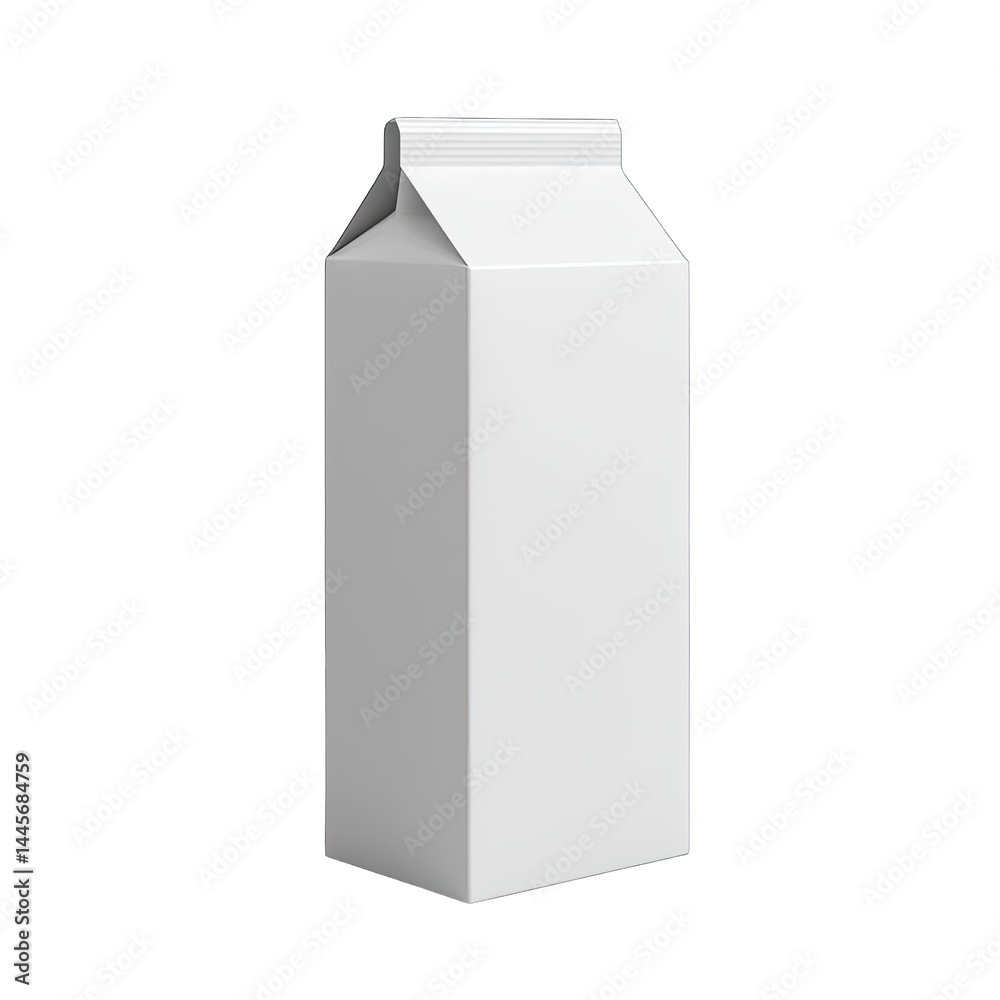 Blank white small milk pack mockup with clean design Blank white small milk pack mockup with clean design