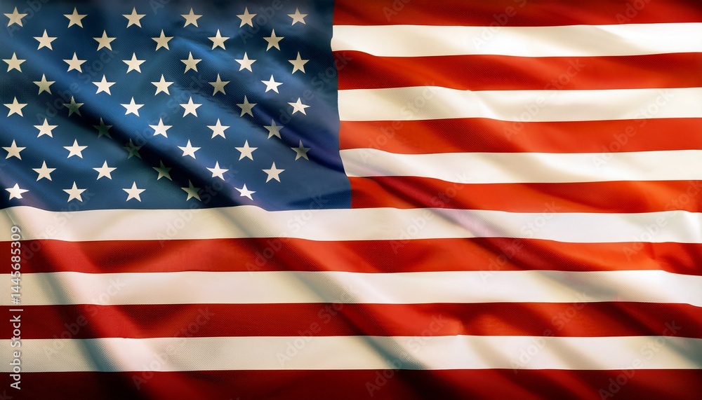 Naklejka premium American Flag Waving in the Wind