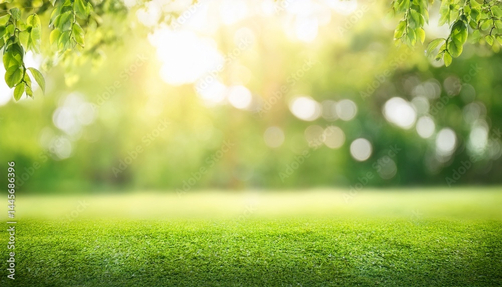 Fototapeta premium Blurred background of green park with trees