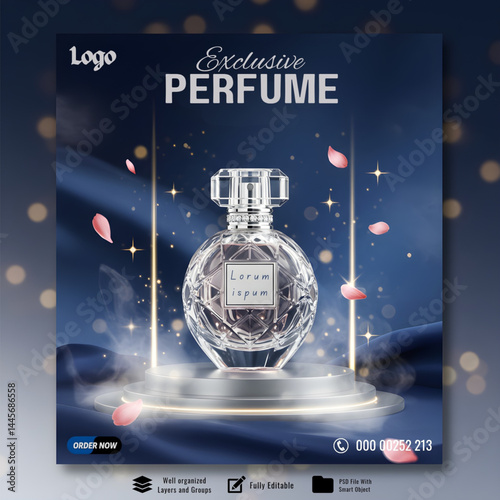 exclusive perfume template with refined gold-tone details