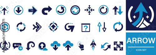 Arrow Icon Set Flat Solid Vector Direction  arrow icon, direction, navigation, up arrow, down arrow, left arrow, right arrow, Symbols