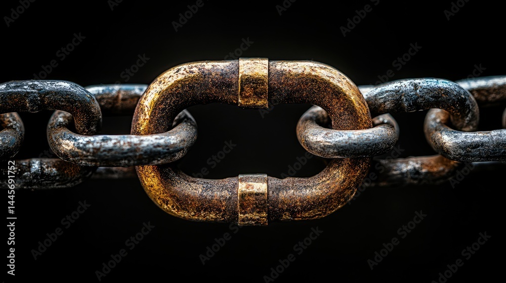 Obraz premium Close-up of rusty chain link