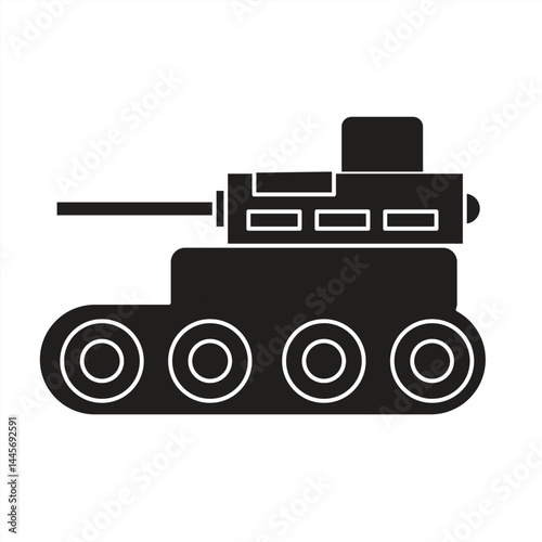 Military Tank, tank silhouette vector icon, vector illustration