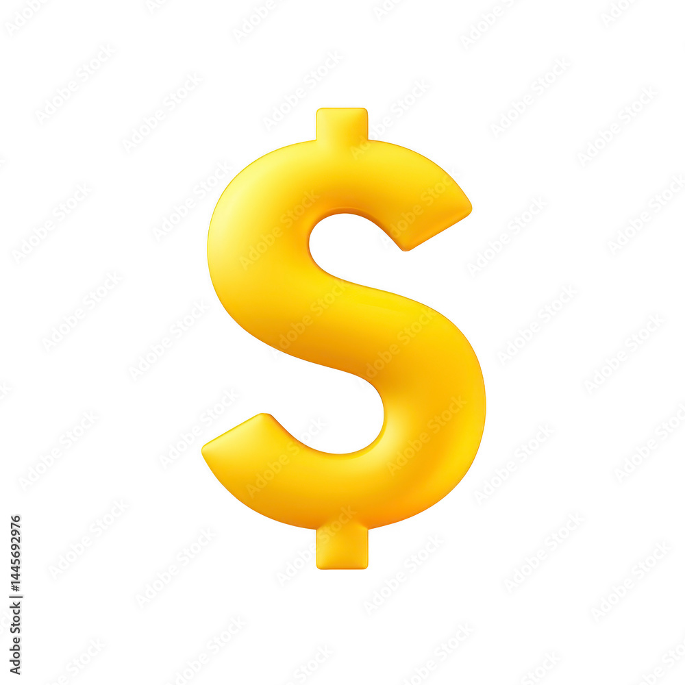 Shiny golden dollar sign symbolizing wealth and finance, isolated on transparency background. This 3D illustration represents currency, economics, and monetary concepts Shiny golden dollar sign symbolizing wealth and finance, isolated on transparency background. This 3D illustration represents currency, economics, and monetary concepts