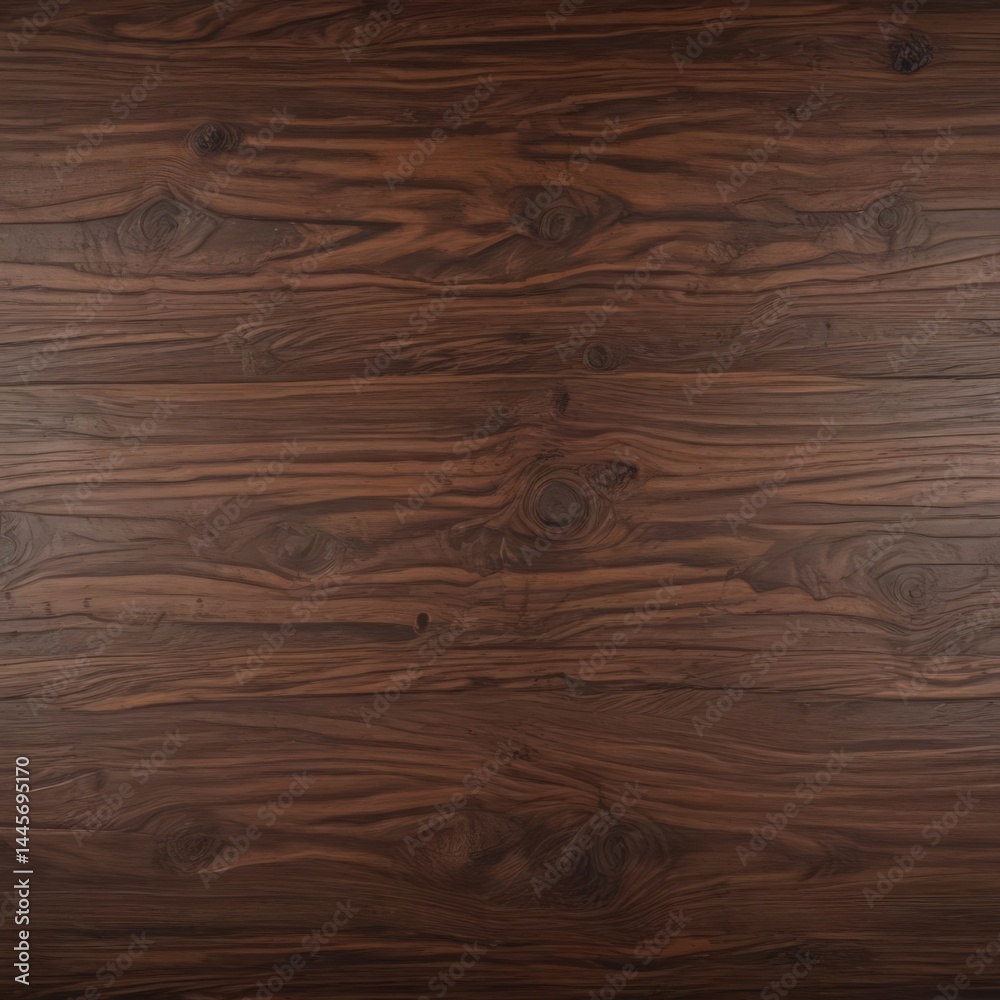 Obraz premium Rich, dark brown wood grain texture with subtle knots , dark wood background, wood texture background