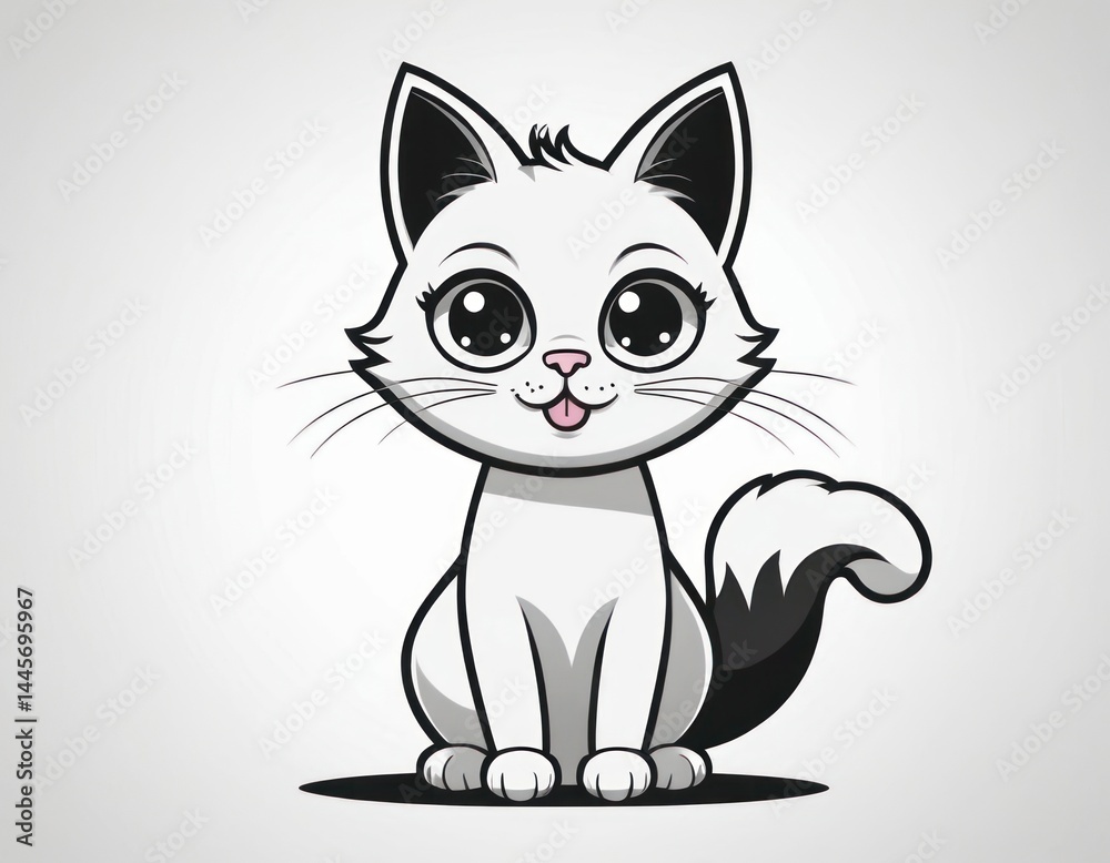 Obraz premium Cute Cartoon Cat