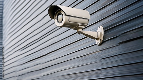 security camera mounted on a building, acting as a capable guardian in the crime triangle. The image highlights surveillance as a deterrent to criminal activity. Crime triangle theory Capable 