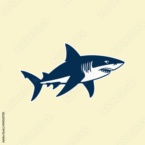 Shark logo with geometric style and professional marine brand concept