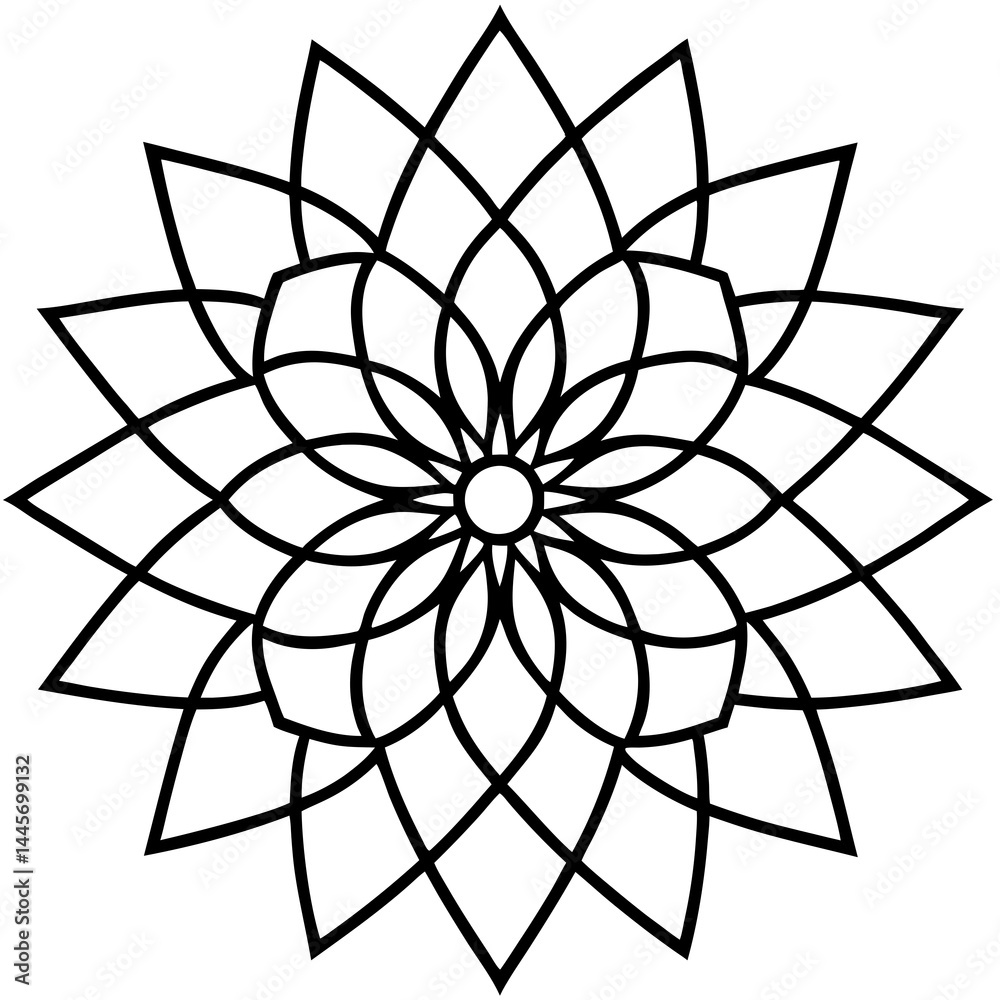 Obraz premium Intricate Mandala Line Art Vector Design