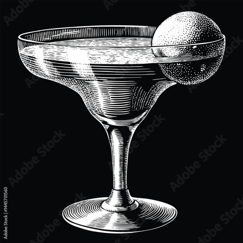 Cocktail drink glasse with  halftone stipple effect vactor