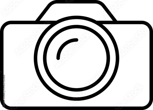 Camera outline icon for photography and media